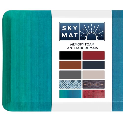 Sky Solutions Anti Fatigue Floor Mat - 3/4" Thick Cushioned Kitchen Rug, Standing Desk Mat - Comfort at Home, Office, Garage - Non Slip, Durable and Stain Resistant (20" x 39", Ombre) - Green Ombrâ Â© - 20" x 39"