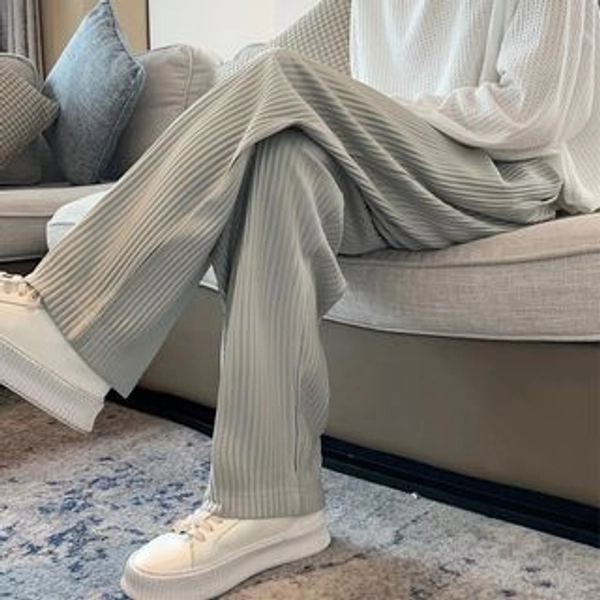 Mid Rise Striped Wide Leg Pants