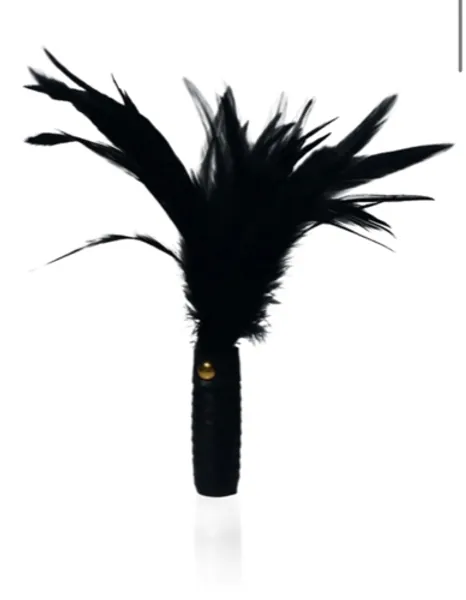 Black Leather Feather Tickler