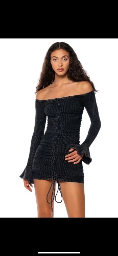 DANI MINERAL WASH MINI DRESS IN BLACK