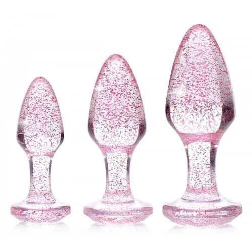 Booty Sparks™ Glitter Gem Anal Plug Set - Pink