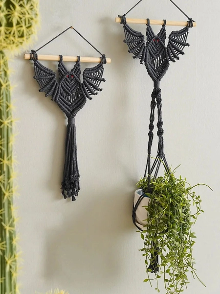 Gothic Bat Wall Hanging Planter Holder