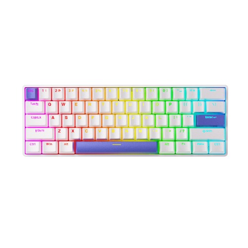 DrunkDeer G60 - Wired Actuation-Distance-Adjustable Magnetic Switch Gaming Keyboard | White / OEM-PBT-White Peri