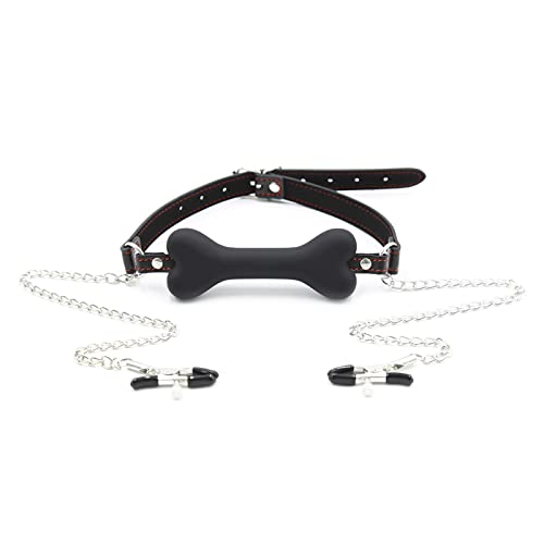 Nipple Clamps Necklaces with Chain for Women Sexy Nipple Ring with Necklaces Adjustable Nipple Noose Fake Nipple Ring Non Piercing Nipple Jewelry (Black) - Black