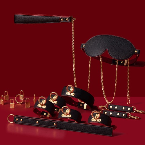 Soul Snatch | BDSM: Cow Leather Bondage Set - Raging Passion Set (6 Pieces)