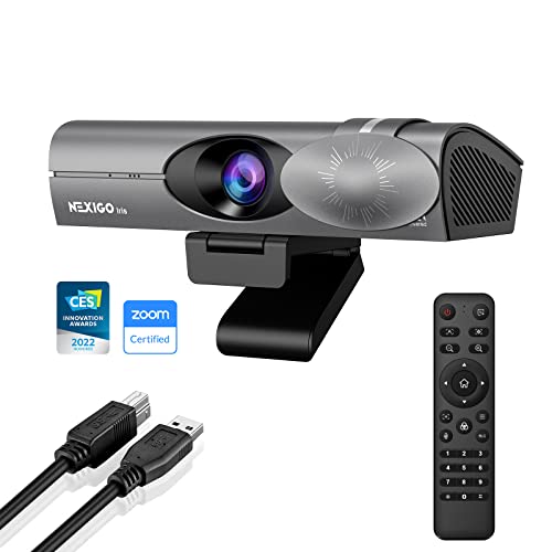 NexiGo Iris, 4K AI Webcam with 1/1.8" Sony_Sensor, Onboard Flash Memory, HDR, PiP, DSLR-Style Control, Auto Framing/Tracking with Flexible FOV, Noise-Canceling Mics, for Zoom/Teams/OBS and More - 4K Webcam with Larger Sensor