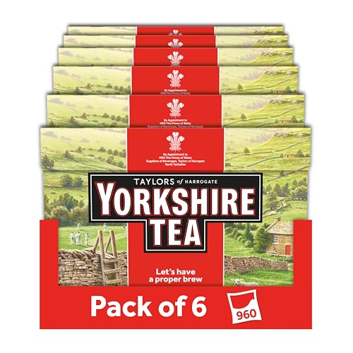 Yorkshire Tea 160 Tea Bags (Pack of 6, total of 960 bags) - Red - 160 Tea Bags (Pack of 6)
