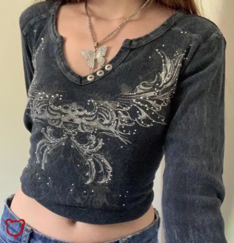 Grey Crop Top - Grey / L