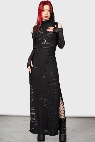Biters Maxi Dress [B] | L / Black / 96% Polyester 4% Elastane