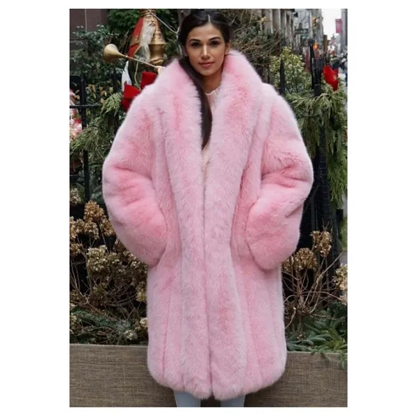 LUXURY REAL PINK fox jacket , fur coat with Whole skins,fur jacket,luxury fur coat,available in various fox colours,perfect gift,customised