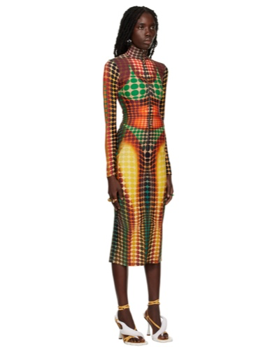 Brown Dots Midi Dress