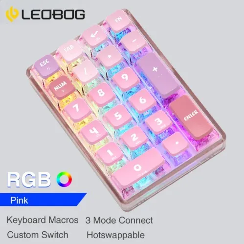 Leobog K21 Wireless Three-Mode Transparent Number Keyboard