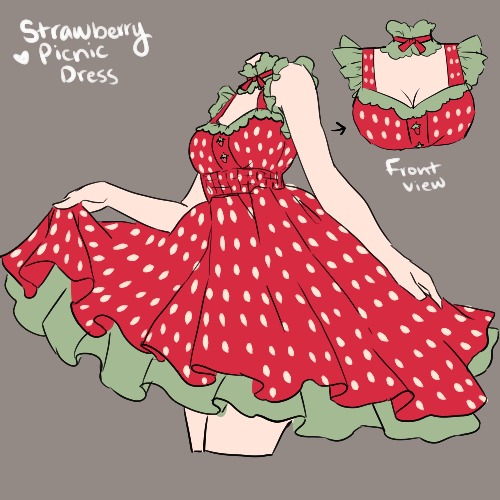 (Pre-Order) Strawberry Picnic Dress | Red / L