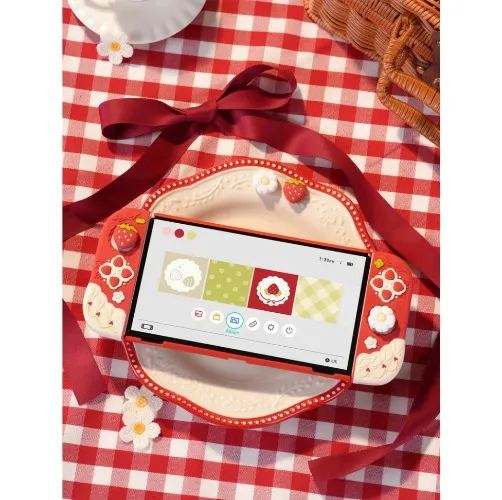 Geekshare Spring Special Strawberry Themed Silicone Protective Case for Nintendo Switch