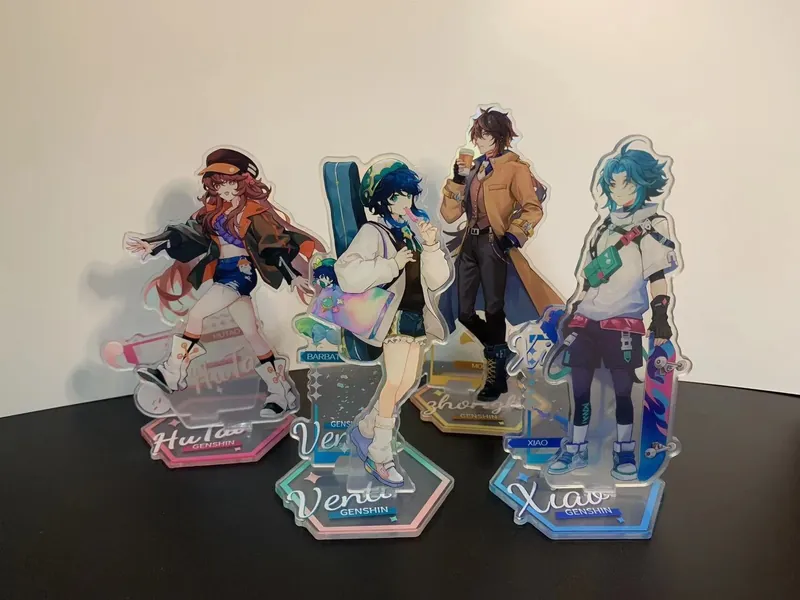 Genshin Acrylic Stand Venti Xiao Zhongli Hutao Kamisato Ayato Genshin Impact College Style Character Stand