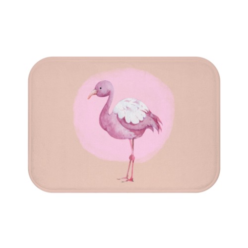 Pink Flamingo Bath Mat - 24" × 17"