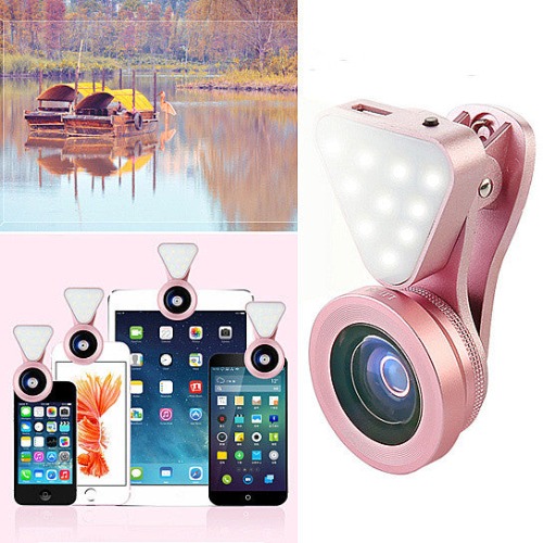 Glow Face 3 In 1 Photo Lens And Fill Lighting Clip - Rose Gold