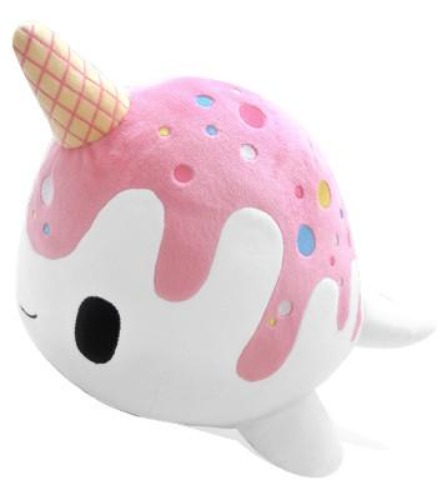 Nomwhal Vanilla-Berry Plush 12.5" - Vanilla Strawberry Nomwhal