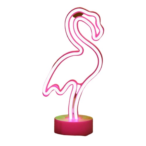 Tropical Nights Neon Deco Lights With Remote Control - Flamingo