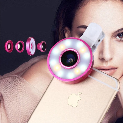 Picture Perfect II Flash Fill LED Light with 3 Clip and Snap Lens - PINK