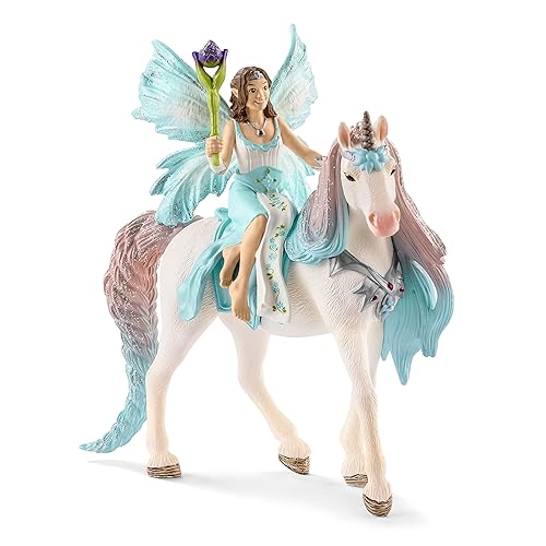 Schleich Bayala Fairy Eyela with Princess Unicorn Playset - Sparkling Flying Princess Doll with Unicorn and Magic Wand, Birthday Gift for Girls and Boys Ages 5-12 - Current Box Style