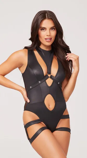 Harnessed Hottie Bodysuit | Black / X-Large