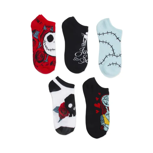Disney Women's Nightmare Before Christmas 5 Pack No Show Socks