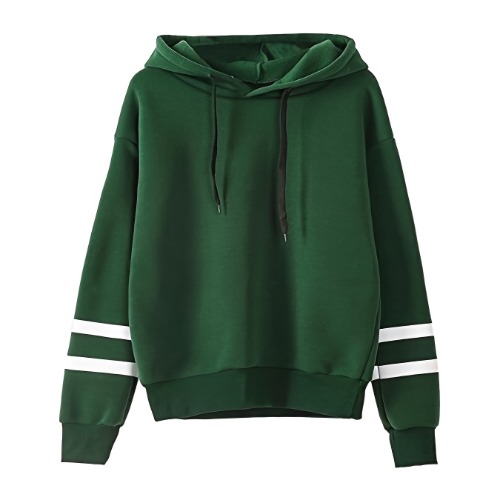 Bluza Z Kapturem I Nadrukiem W Paski, Swobodna Bluza Z Długim Rękawem, Odzież Damska