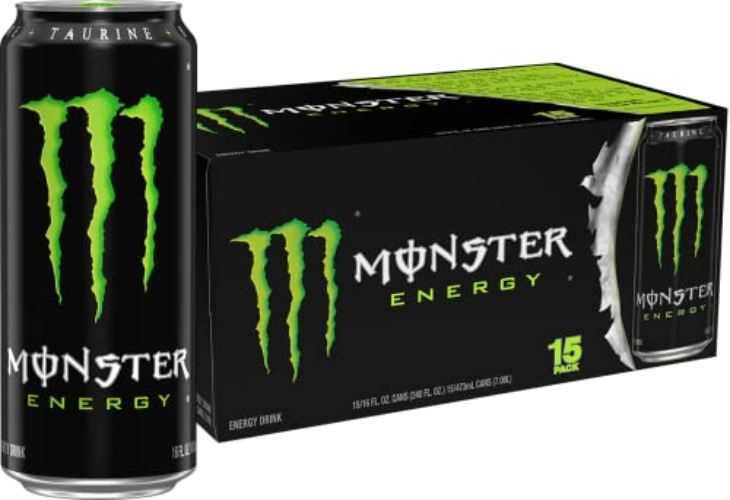 Monster Energy Drink, Green, Original, 16 Ounce (Pack of 15) - Original - 16 Ounce (Pack of 15)