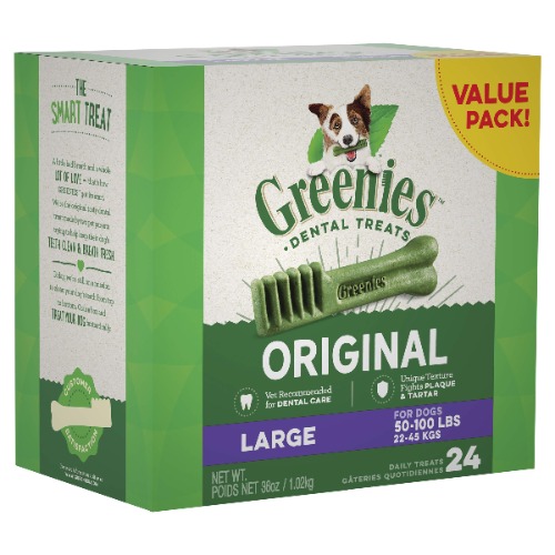 GREENIES Original Large Natural Dog Dental Care Chews Oral Health, 1kg (24 Treats)