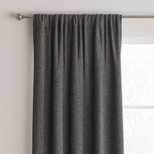 1pc 42"x84" Room Darkening Heathered Window Curtain Panel Dark Gray - Room Essentials™