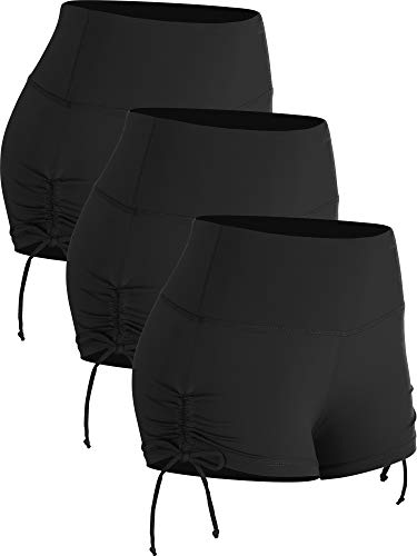 CADMUS Athletic Booty Shorts for Women 3 Pack High Waisted Workout Pro - Small - Booty Shorts: Inseam 2",black,black,black