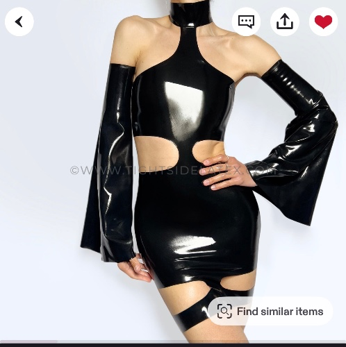 Latex Dress & Cuff Sleeves 