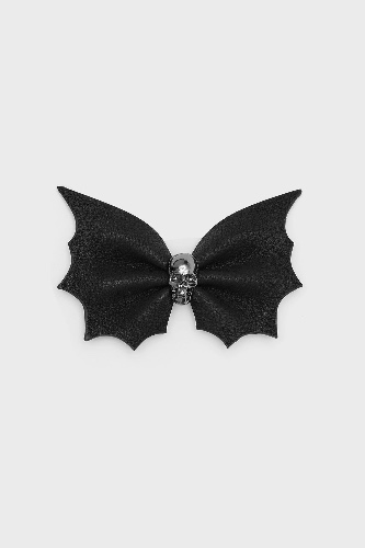 Eye Bat Skull Barrette - One Size / Black / 100% PU