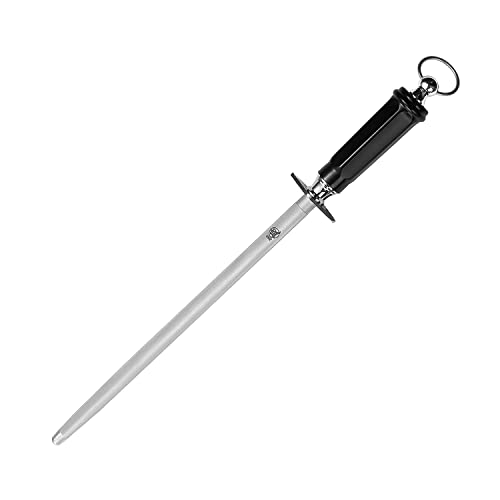 MITSUMOTO SAKARI 40 cm Coltello Affilatura in Acciaio Honing Rod, Giapponese ad Alto Tenore di Carbonio in Acciaio Rotondo Honing, Affilacoltelli in Acciaio da Cucina (Manico in ABS e Magnete) - Forme Rotonde - 40cm