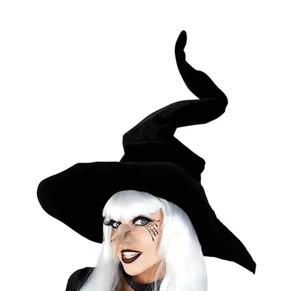 Bcaseruy Wicked Witch Hat for Women Black Halloween Party Masquerade Cosplay Costume Accessory Adult