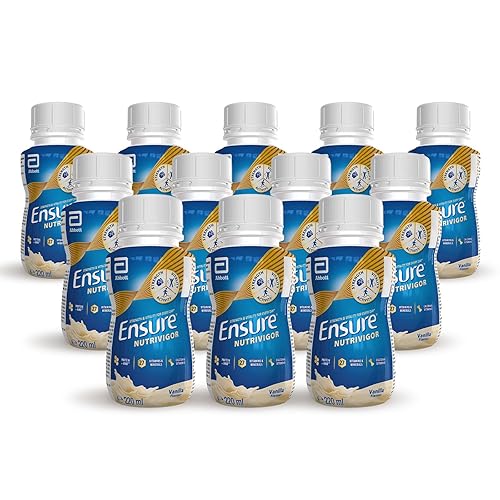 Ensure NutriVigor Nutritonal Shake, 220ml x 12, Vanilla Flavour,| Support Strength,Energy and Immunity | Food supplement with Protein, 27 Vitamins and Minerals | With Vitamin D,Vitamin C and Vitamin B - Vanilla - 220 ml (Pack of 12)