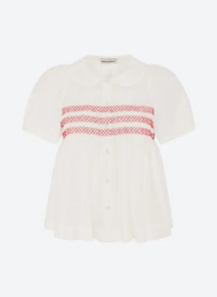 Iwona Blouse White Red - UNISEX