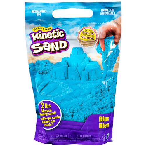 Kinetic Sand, The Original Moldable Sensory Play Sand Toys For Kids, Blue, 2 lb. Resealable Bag, Ages 3+ - Blue