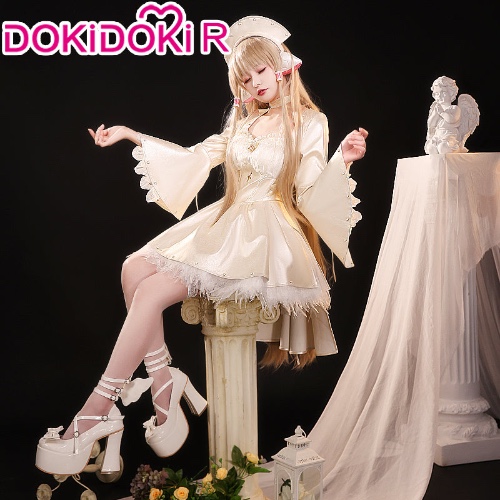 【Black Ver Ready For Ship】【Size S-4XL】DokiDoki-R Anime Chobits Cosplay Chi Cosplay Costume Freya Black Dress Lolita | White-PRESALE / S