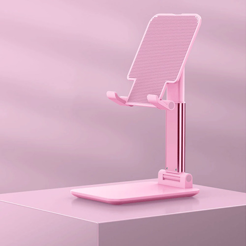 Universal Foldable Holder Stand for iPad and Mobile Phone - Pink