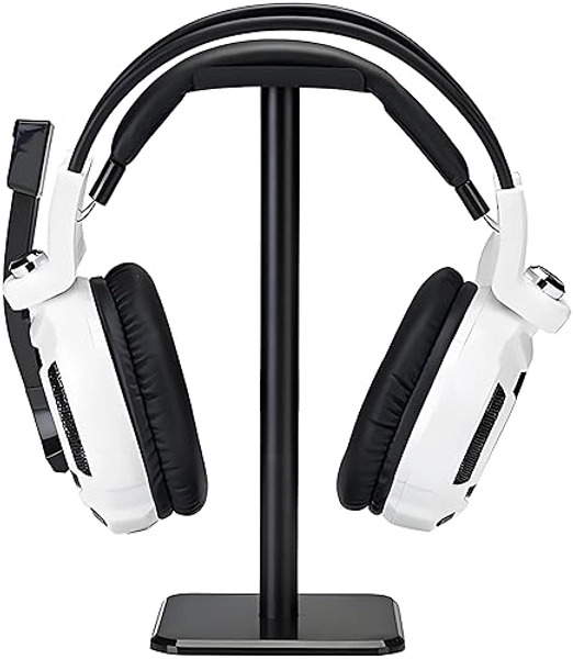 Headphone Stand, Universal Aluminum Metal Holder for AirPods Max, HyperX Cloud II, Xbox One, Turtle Beach, Sennheiser, Sony, Bose, Beats PC Gaming Headset Display & Bluetooth Headphones (Black)