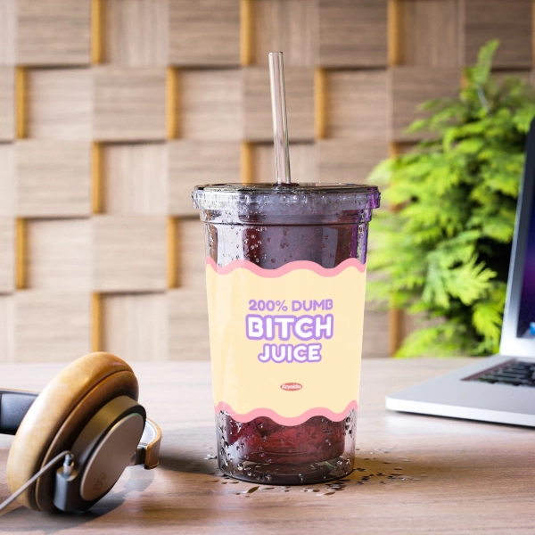 Dumb Bitch Boba Bubble Tea Cup Meme Gag Gift Twitch Vtuber Gamer Streamers Fans