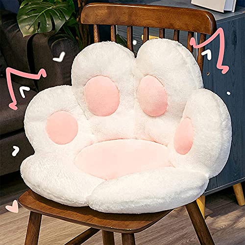 Coussin de siège mignon en forme de patte de chat, coussin de sol chaud pour salle à manger, chaise de bureau, cadeau amusant pour enfants (blanc) - ℱ₰