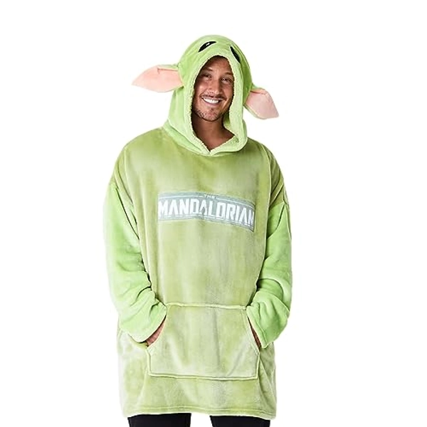 Disney The Mandalorian Hoodie Herren Oversized aus Fleece, Baby Yoda Pullover Herren