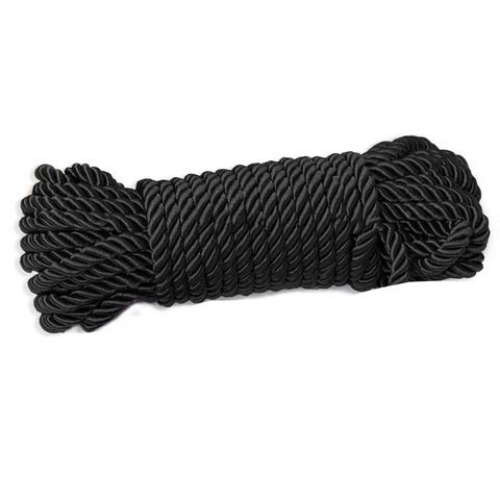 32 feet 8mm(1/3inch) Diameter Soft Silk Rope Solid Braided Twisted Ropes,10m Durable and Strong All Purpose Twine Cord Rope String Thread Cord (Deep Black) - PACK OF 1 - Black