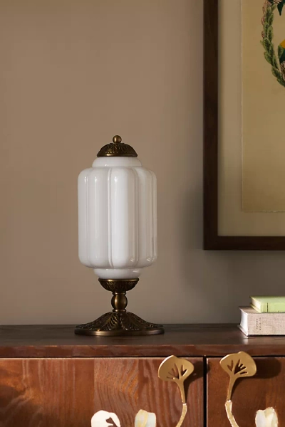 The Eloise Scallop Milk Glass Table Lamp