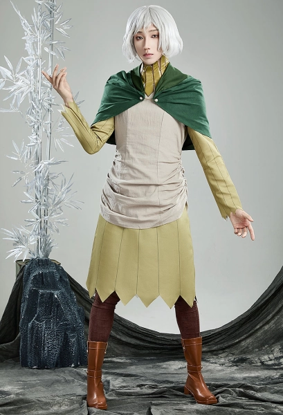 Delicious in Dungeon Mithrun Cosplay Costume Inner Shirt and Cape Vest with Leg Warmers