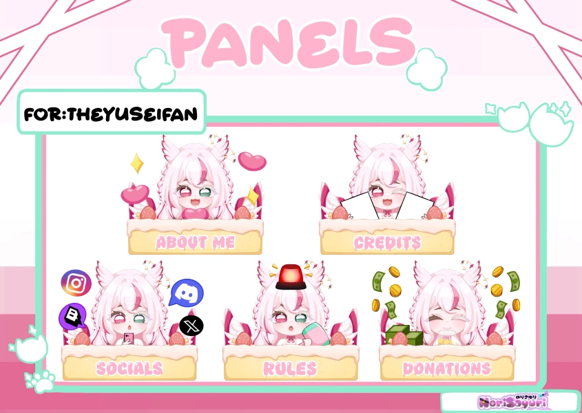  TWITCH PANELS COMMISSION  ฅ •ع• ฅ  by NoriSayuri (@NoriSayuri)