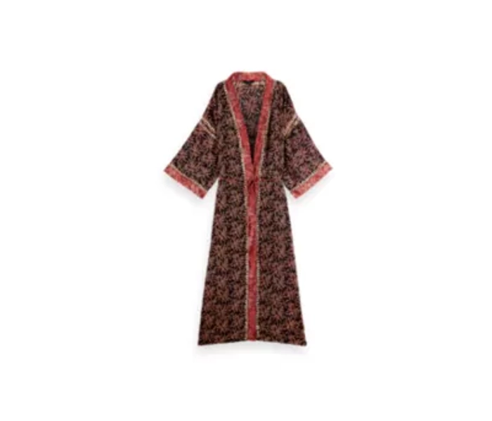 Jaypur Saree Kimono Dark Flower Long